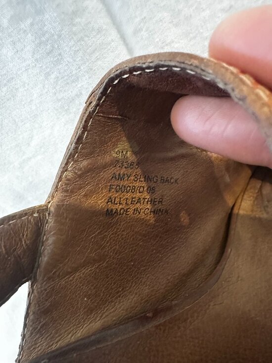 FRYE Amy Sling Back Brown Leather Vintage Size 9 - Picture 6 of 7